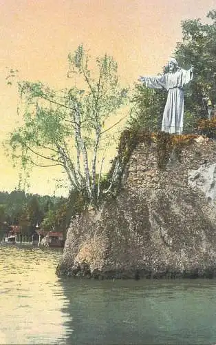 Switzerland postcard Meggenhorn bei Luzern Christus statue E. Goetz