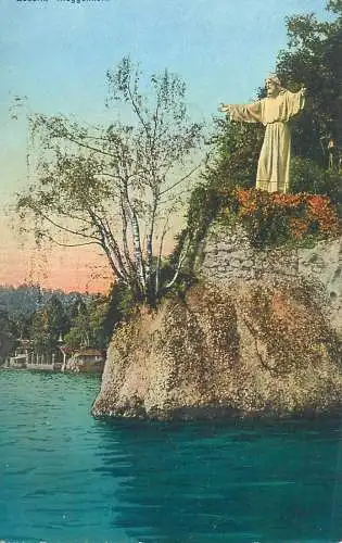 Switzerland postcard Meggenhorn bei Luzern Christus statue E. Goetz Kunstanstalt