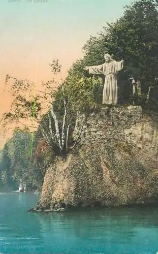 Switzerland postcard Meggenhorn Luzern Christus statue Wehrli Kilchberg