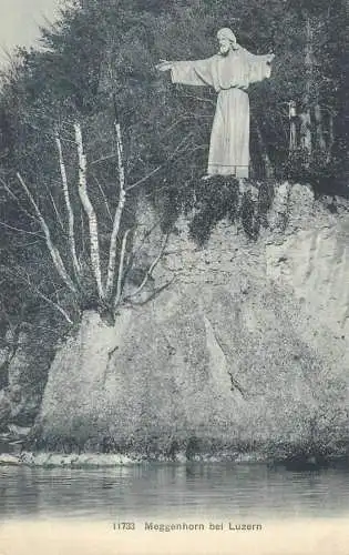 Switzerland postcard Meggenhorn bei Luzern Christus statue