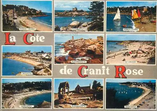 Postcard France Cote de Granit Rose multi view