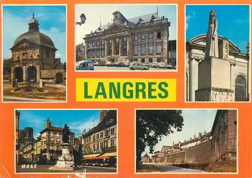 Postcard France Haute Marne Langers multi view