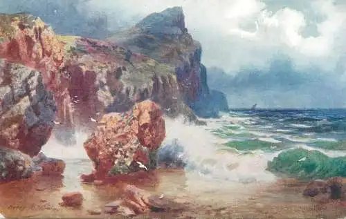 Cornish Cliffs Raphael Tuck Oilette postcard