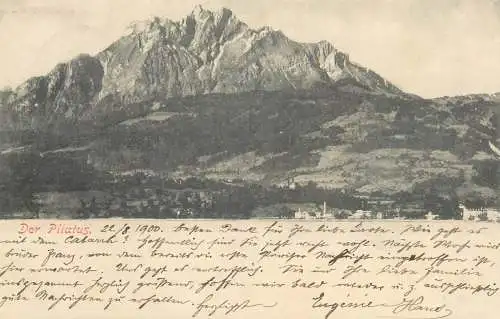 Switzerland postcard Der Pilatus 1900 mountain scene