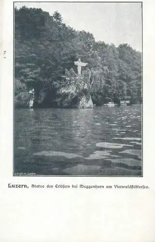 Switzerland postcard Am Meggenhorn statue des Erlofers  Luzern