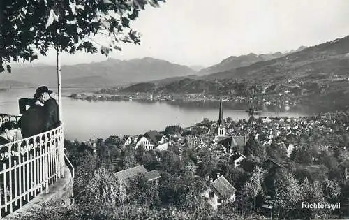 Switzerland postcard Richterswill lake scene