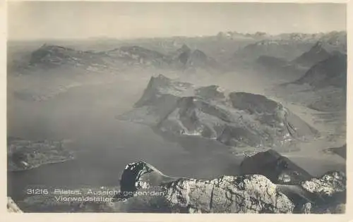Switzerland postcard Pilatus Aussicht gegen den vierwaldstattersee aerial