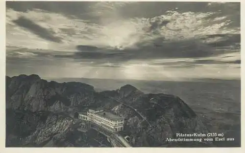 Switzerland postcard Pilatus Abemdstimmung vom Esel