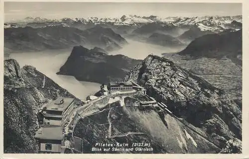 Switzerland postcard Pilatus Kulm blick auf Santis und Glarnisch 1948
