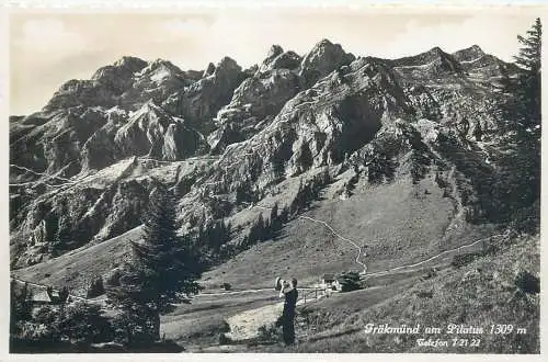 Switzerland postcard Frankmund am Pilatus 1942