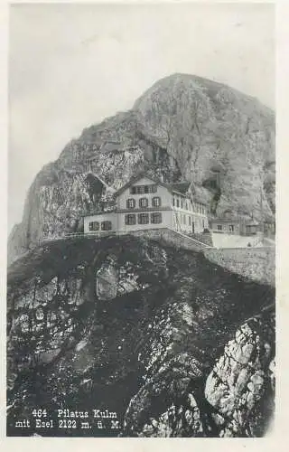 Switzerland postcard Pilatus Kulm mit Esel 1933