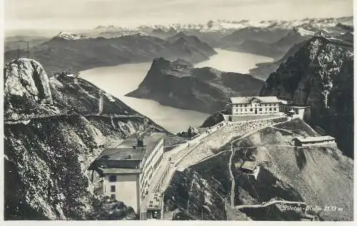 Switzerland postcard Pilatus  panorama over hotels1938