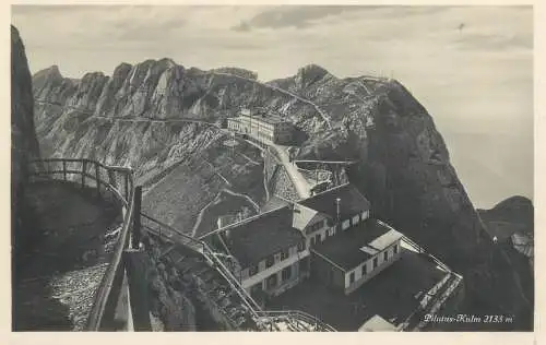 Switzerland postcard Pilatus Kulm panorama over hotels