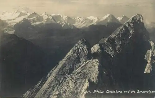 Switzerland postcard Pilatus Tomlishorn und die Berneralpen 1923