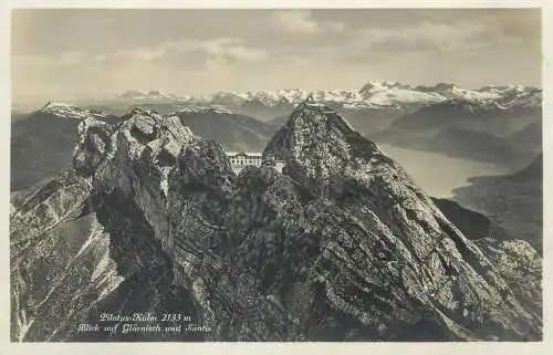 Switzerland postcard Pilatus Kulm Blick auf Glarnisch und Santis