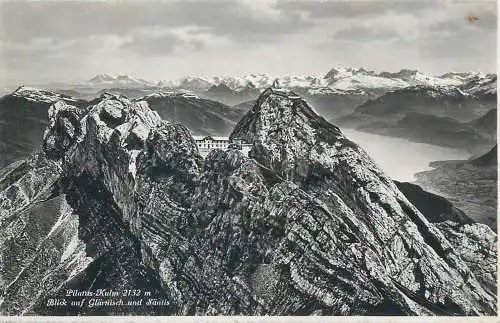 Switzerland postcard Pilatus kulm blick auf Glarnisch und Santis 1945