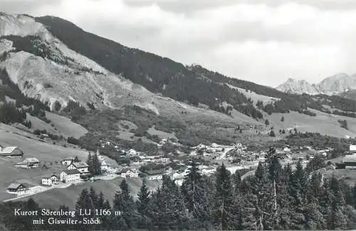 Switzerland postcard Kurort Sorenberg Luz mit Giswiler stock Hugo Kopp Zurich