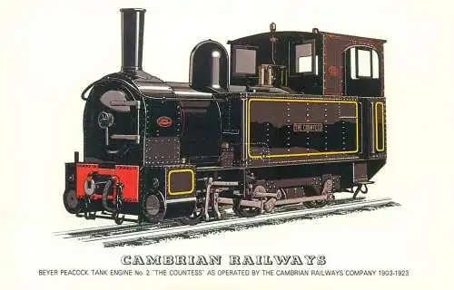 Cambrian Railways Railed transport history postcard Beyer Peacock the Countess
