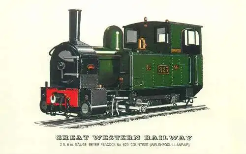 Welshpool and LLanfair Railway Railed transport history postcard Beyer Peacock the Countess