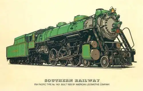 Southern Railway Railed transport history postcard PS4 Pacific type