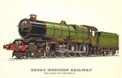 Southern Railway Railed transport history post card King Class class locomotive '' King Henry VI "
