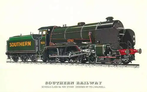Schools Class Southern Railway Railed transport history post card