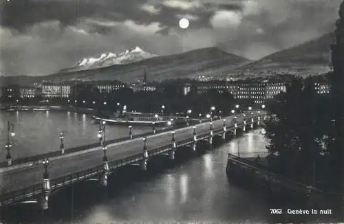 cpsm Geneve la nuit