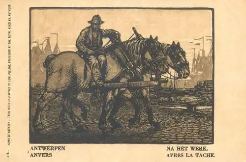 Antwerpen apres la tache red star line postcard