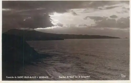 cpsm Saint-Jean-de-Luz a Hendaye coucher de Soleil sur le Jaizquibel