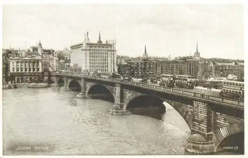 London bridge Valentine`s " Photo Brown " series postcard