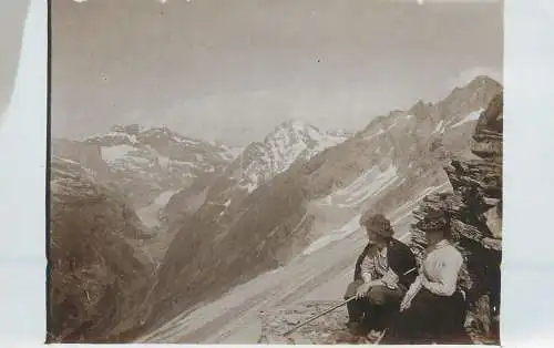 Vintage real photo postcard Switzerland mountains peak alpine scenery