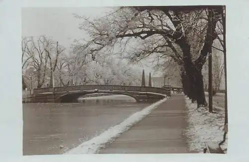 Munich, Germany, Nymphenburg Canal in winter