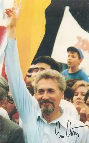 Romania president Emil Constantinescu pictorial card printed signature