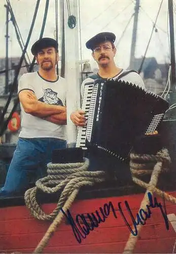 German music duo Die " Knurrhahne " Hannes ( Hans-Dieter Hassmann ) und Charly ( Karl-Heinz Frommke ) autogramm