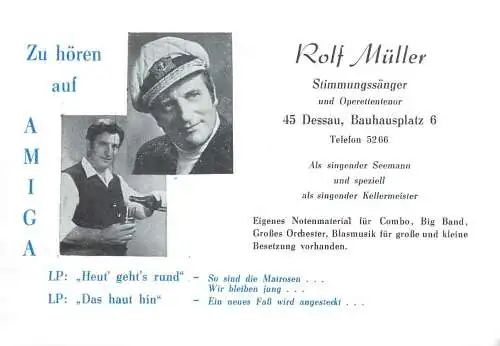 Zu horen auf Amiga Rolf Muller Stimmungssanger Dessau opera singer tenor