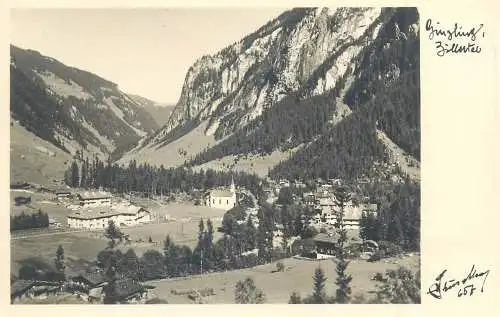 Austria Tirol Mayrhofen Hans Hruschka Eigene  mountain peak scene postcard