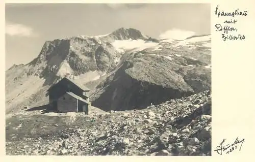 Austria Tirol Mayrhofen Hans Hruschka cottage cabane Riffear 1281 m mountain peak scene postcard