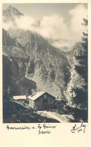Austria Tirol Grawandhute mountain sccenery cabane postcard