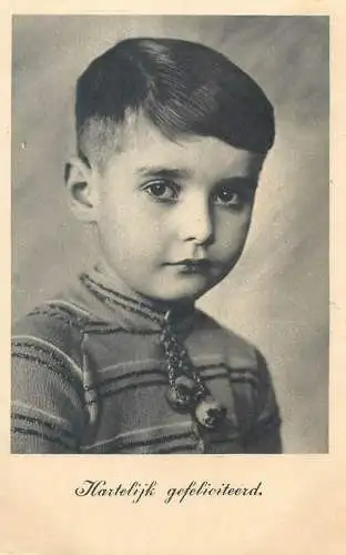 Postcard Netherlands greetings children portraits Hartelijk Gefekiciteerd