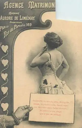 Postcard Agence Matrimoniale Madame Aurore de Lemnay