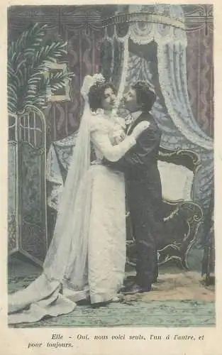 romance bonheur newlywed couple Post card