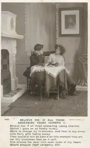 charming lovers couple romantic idyll Rotary Series Postcard