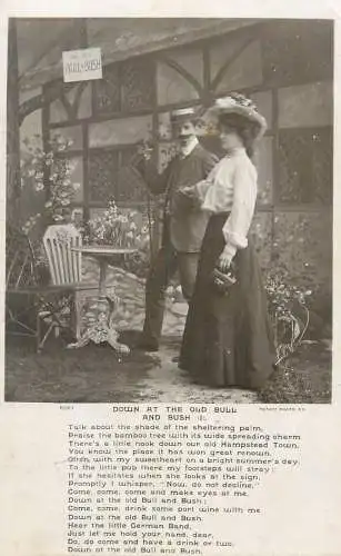 romantic idyll couple Down at the Old Bull and Bush Post card