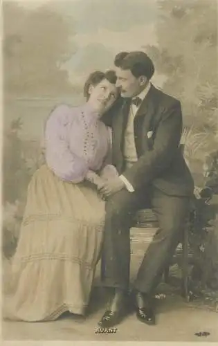 before baby lovers couple idyll romance Postcard