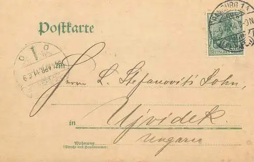 Germany Entier Postal Stationery correspondence World War 1914 Hamburg - Ujvidek Novi Sad Serbia