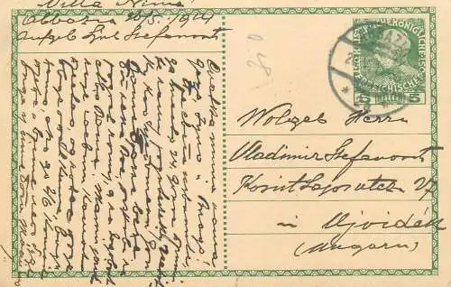 Austria Entier Postal Stationery correspondance Abbazia ( Opatija ) Croatia - Ujvidek Franz Joseph 5 Heller