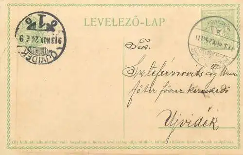 Hungary Entier Postal Stationery correspondance Ujvidek 1913