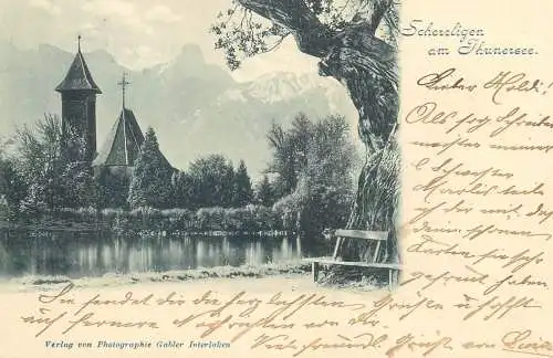 Switzerland Suisse 1900 Scherzligen am Thunersee timbre suisse UPU franking stamp