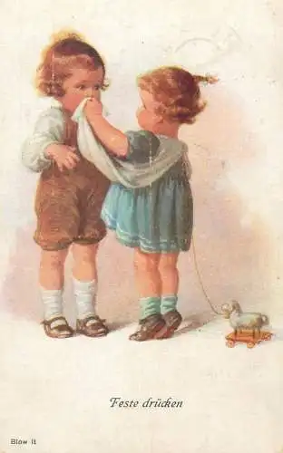 Comic drawn children scene Feste drucken
