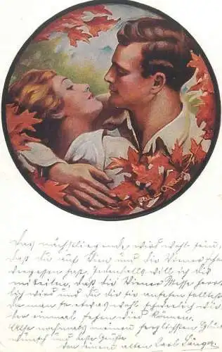 Gilber Im Paradiese autumnal scenery romantic lovers couple amoureux